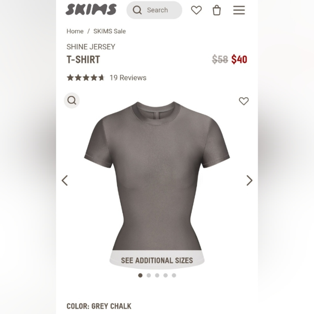 SKIMS Shine Jersey Collection t-shirt top and short set
